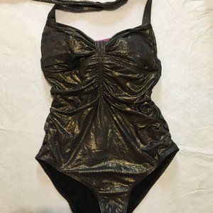 NWT Zac Posen 1 pc. swimsuit bronze shimmer